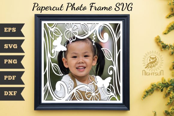 Beautiful Floral Photo Frame Papercut 2