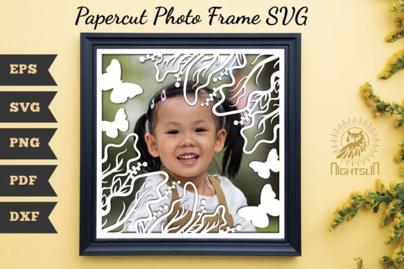 Beautiful Floral Photo Frame Papercut 9