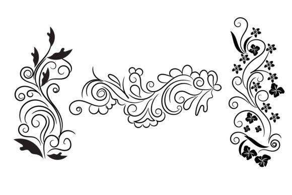 Elegant Swirling Floral Wildflower