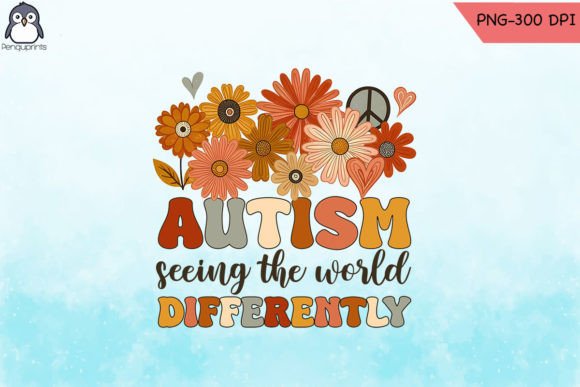 Floral Autism Awareness PNG
