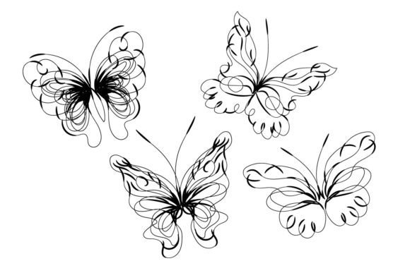 Floral Butterfly Ornament Abstract