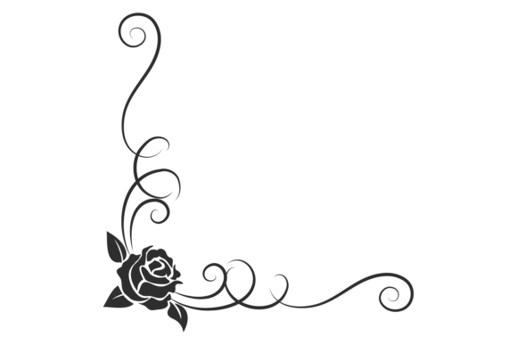Floral Corner. Calligraphic Border with