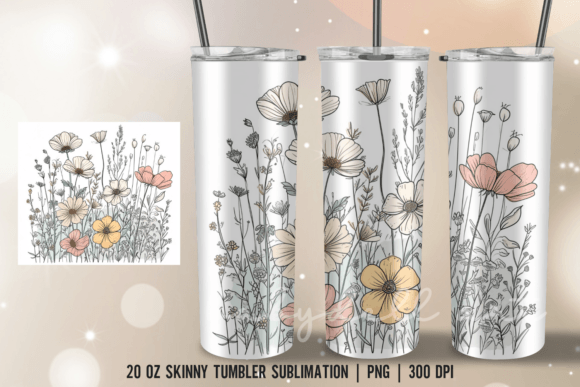 Floral Sublimation 20oz Tumbler Wrap
