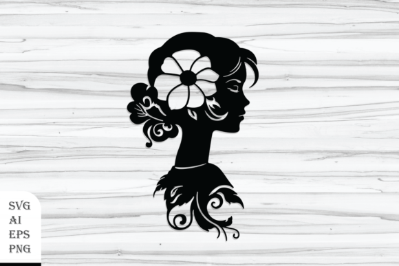 Floral Woman Head Silhouette