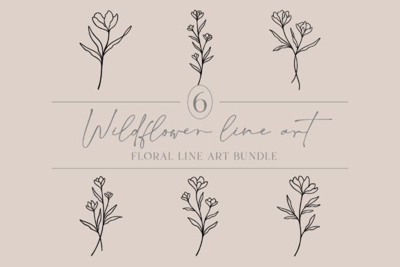 Flower Line Art Floral Botanical Art