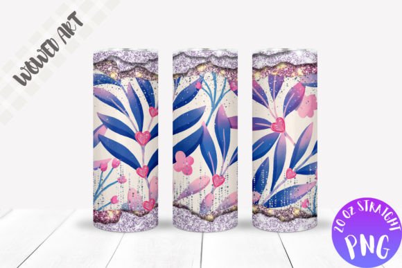 Glitter X Floral Skinny Tumbler Wrap