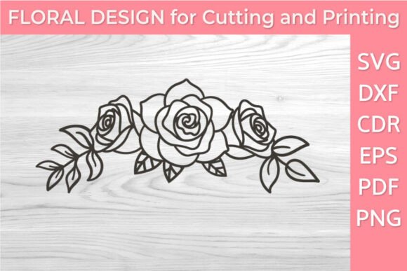 Graceful Rose SVG Border for Printables