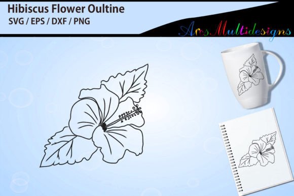 Hibiscus Floral Outline