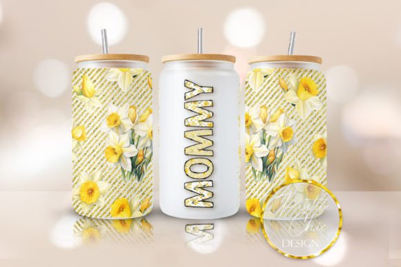 Mommy Floral Libbey Can Wrap PNG UVDTF