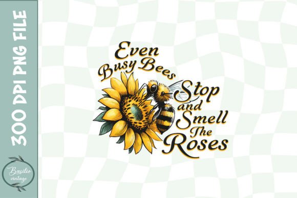 Sunflower Busy Bees Floral Bee PNG