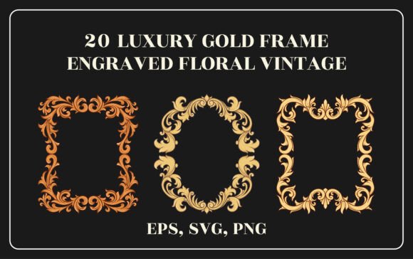 Uxury Gold Frame with a Engraved Floral