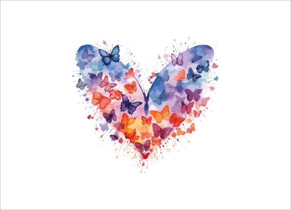 Watercolor Floral Butterflies Vector